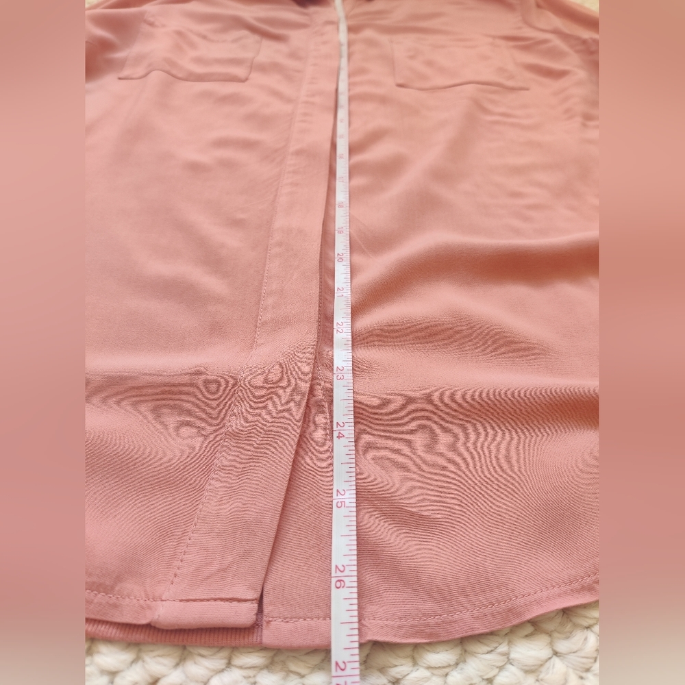 Loft Button Down Blouse With Ribbed Knit Arms - image 8